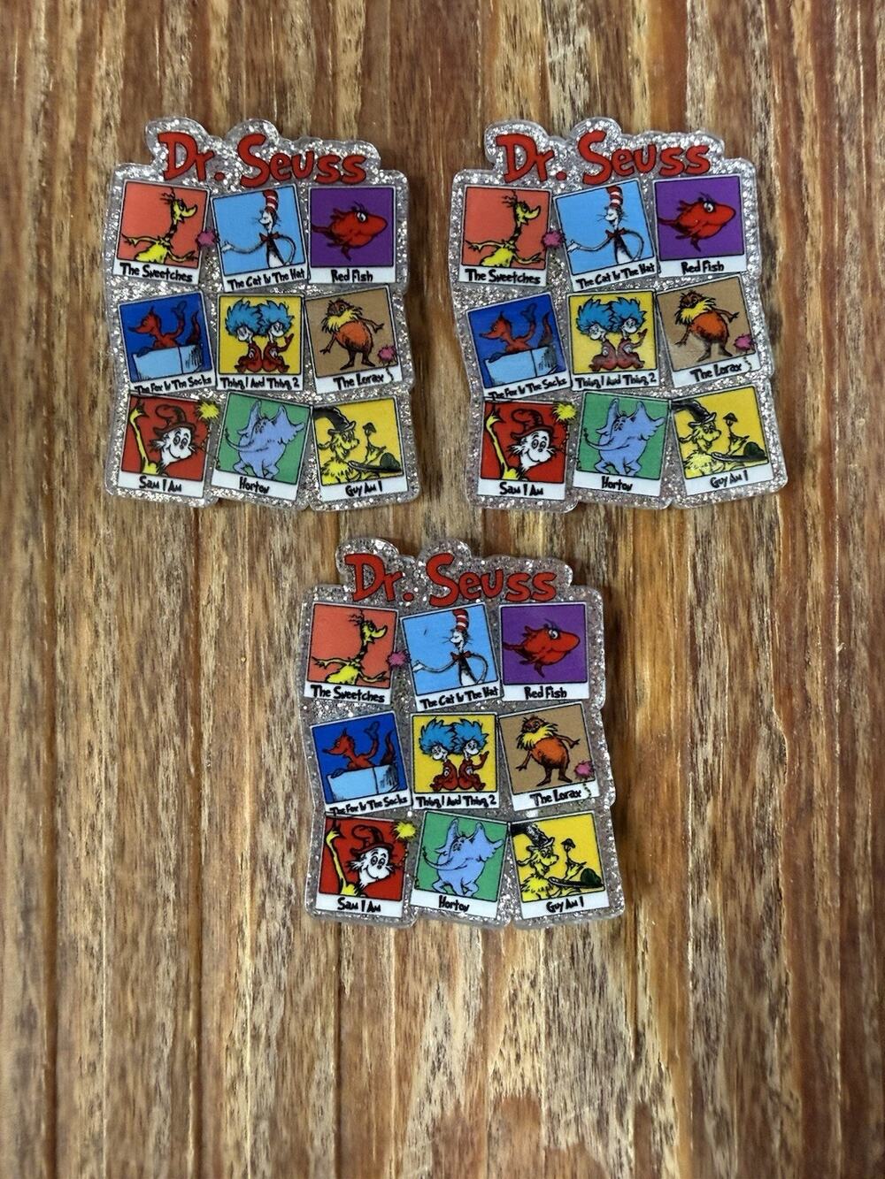 3 Pc Dr Seuss Acrylic Flatbacks